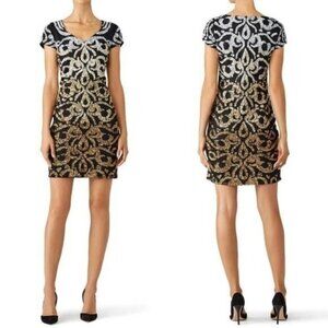 Vie La V Nile Metallic Mini Black Silver Gold Sequin Dress Sequins 2 Cocktail •